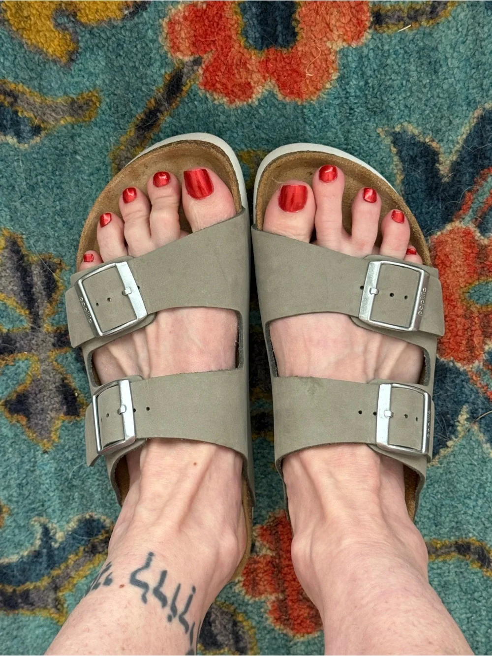 Birkenstock Women's Taupe Double Buckle Sandals